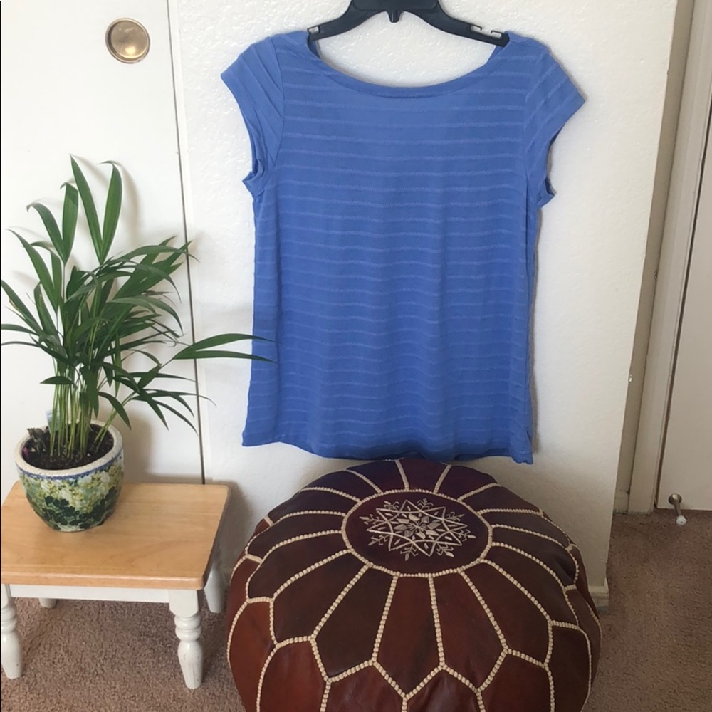 Blue top with small open back